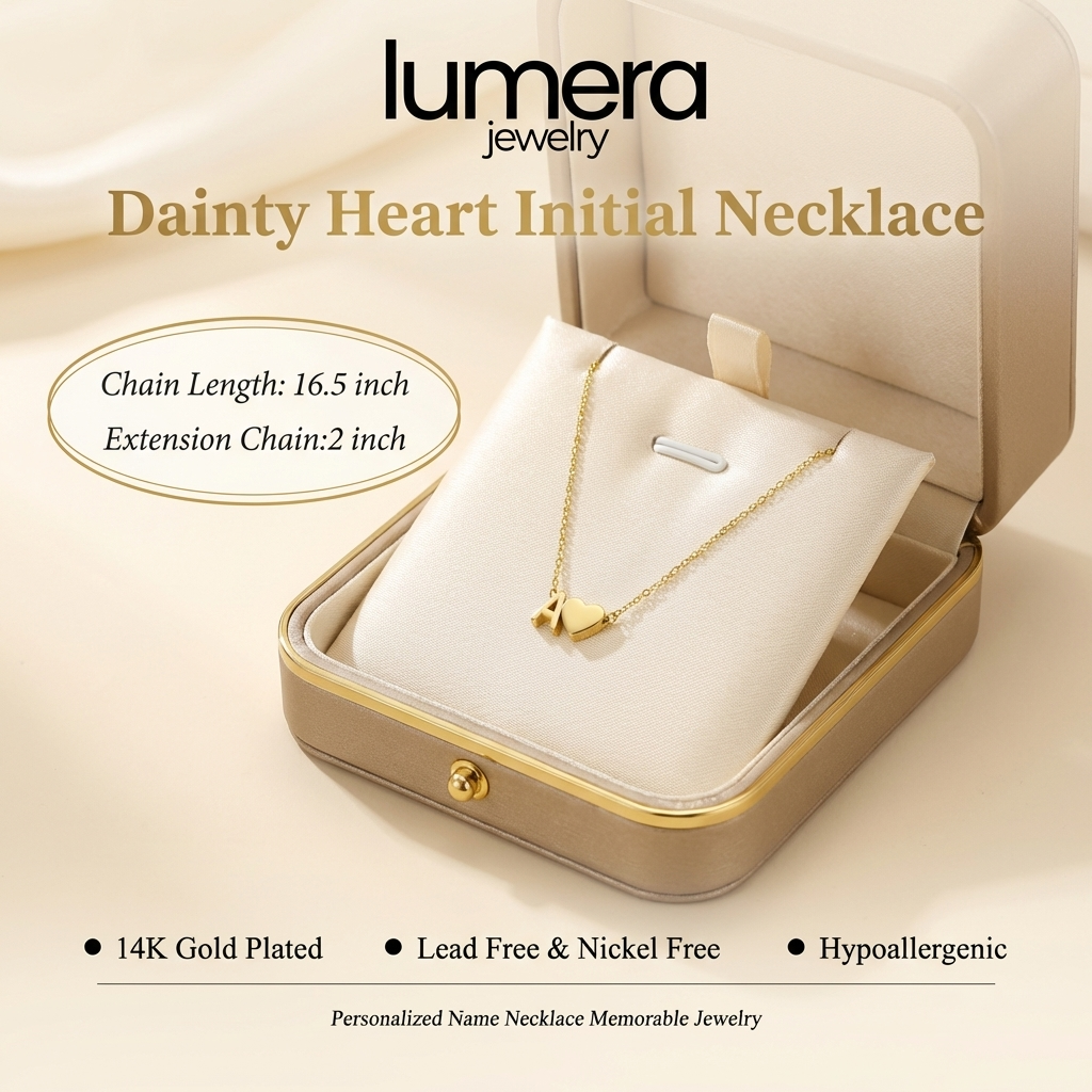 Lumera® 14K Gold-Plated Heart Initial Necklace