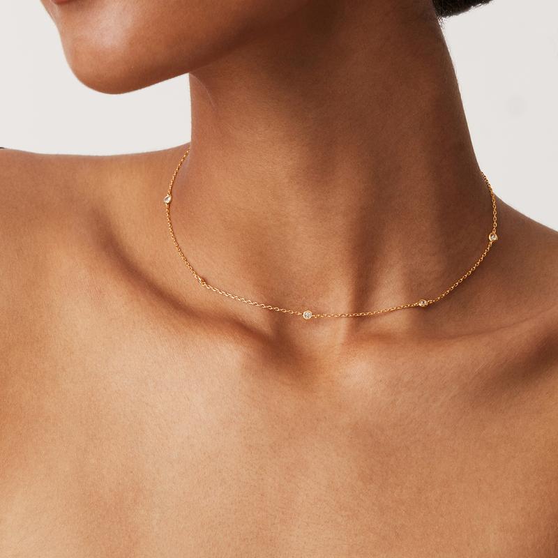 Lumera® 14K Gold-Plated Dainty Station Necklace
